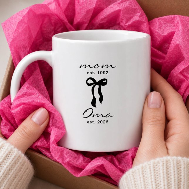 Mama an Oma Tasse Rosa Bogen Streifen (Von Creator hochgeladen)