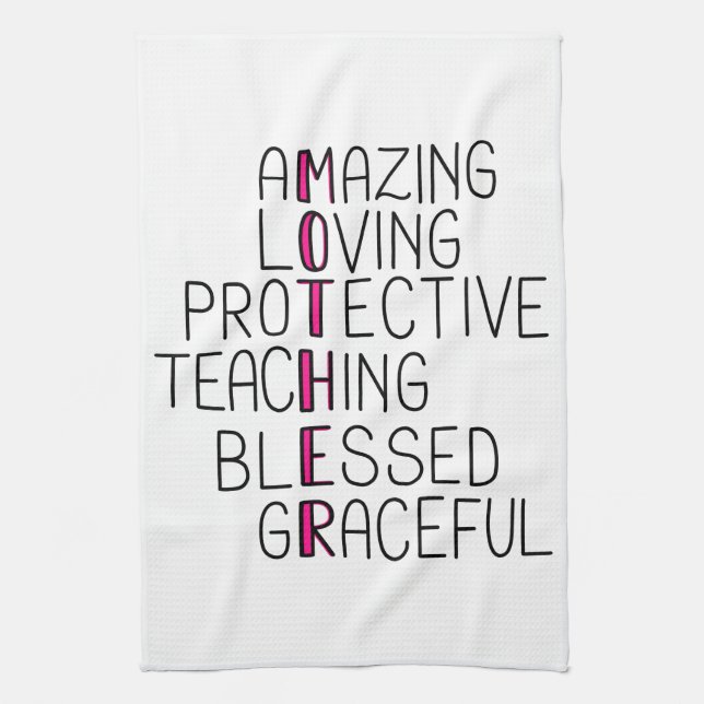 Mama Anagram Phantastisch lieben Schutzmutter Geschirrtuch (Vertikal)