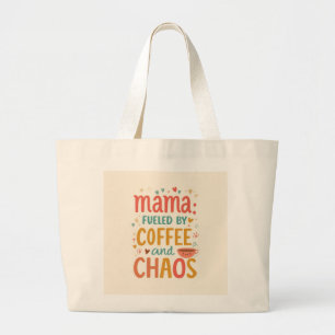 Mama angetrieben von Kaffee und Chaos Lustiges Mam Jumbo Stoffbeutel