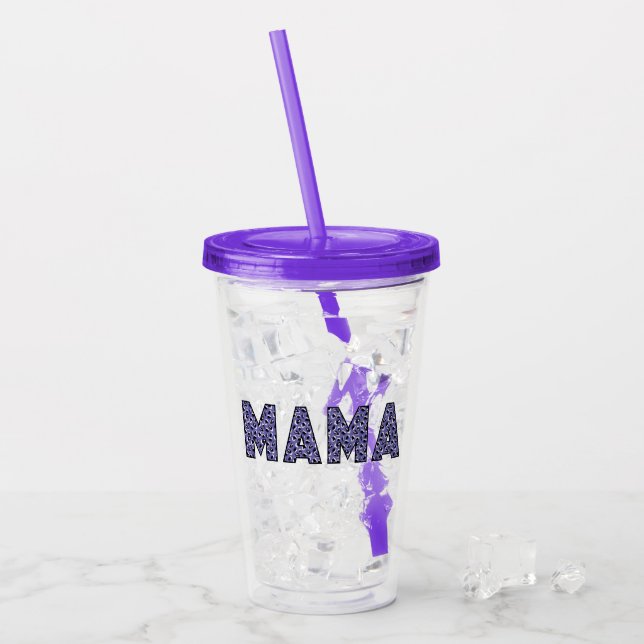 MAMA Animal Print Acryltrinkbecher (Vorderseite Ice)