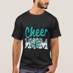 Mama Aquamarin Leopard Briefe Cheer Pom Poms T-Sh T-Shirt