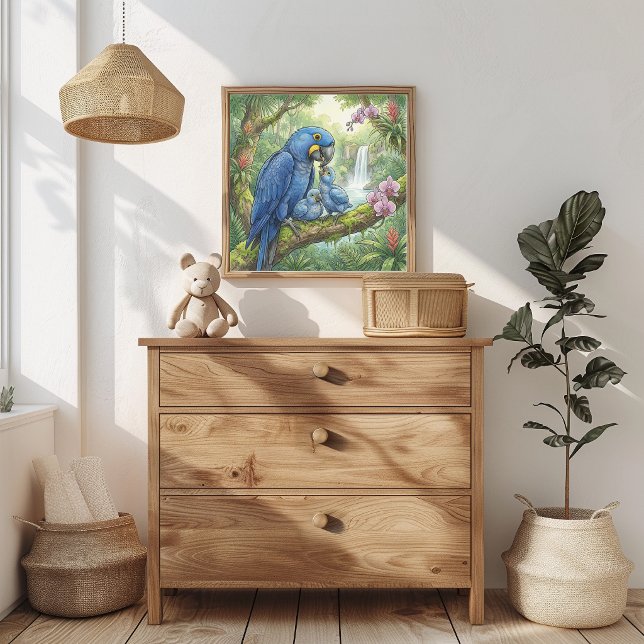 Mama Ara und Küken-Kinderzimmer Poster (Von Creator hochgeladen)