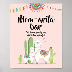 Mama-arita Margarita Bar Fiesta Llama Duschzeichen Poster