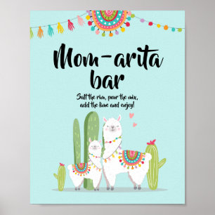 Mama-arita Margarita Bar Fiesta Llama Duschzeichen Poster