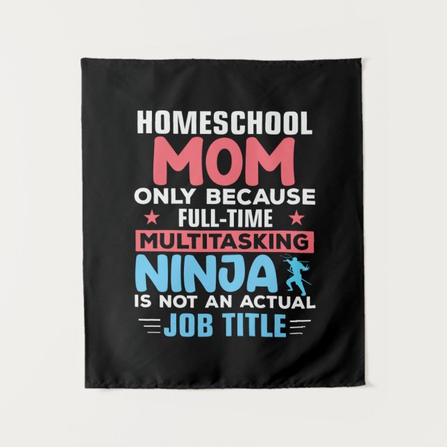 Mama Art Homeschool Mama Wandteppich (Vorderseite)