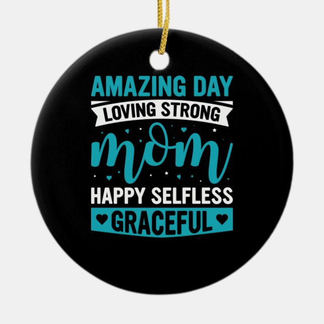 Mama Art Love Starke Mutter Keramik Ornament (Vorne)