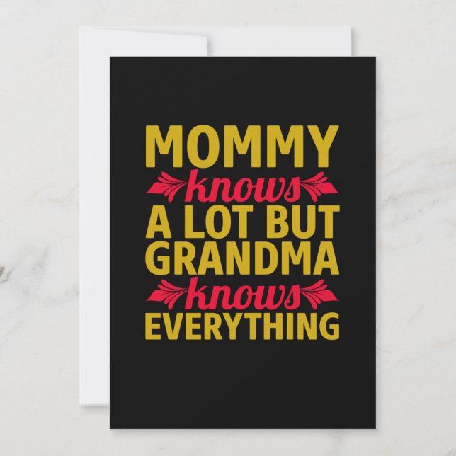 Mama Art Oma weiß alles Einladung (Vorderseite)