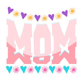 Mama Ästhetische Design Herzen und Blume T-Shirt