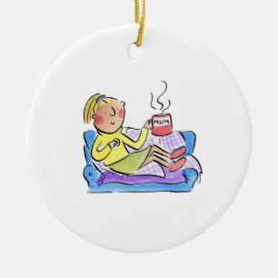 Mama auf dem Sofa Keramik Ornament