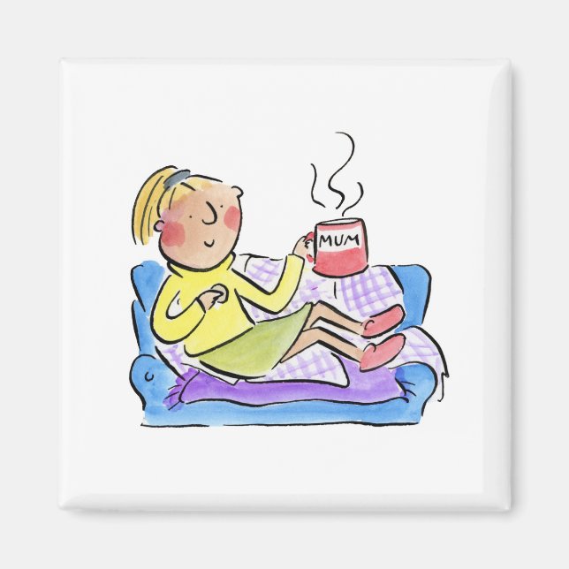 Mama auf dem Sofa Magnet (Vorne)