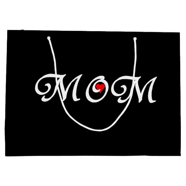 Mama auf schwarzem Hintergrund mit Geschenktasche  Große Geschenktüte (Rückseite)