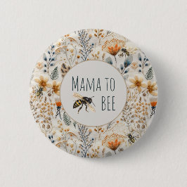 Mama auf staubige blaue Blütendusche Button