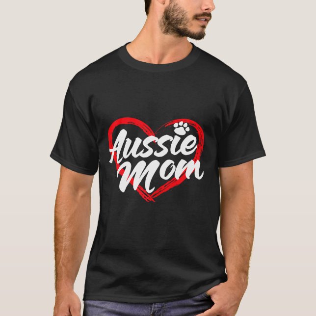 Mama Aussie Schäfer Mama Canine T-Shirt (Vorderseite)