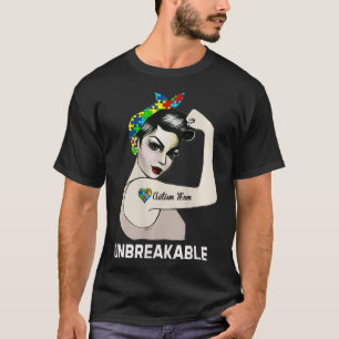 Mama Autismus für Frauen Unzerbrechlich Welt Autis T-Shirt