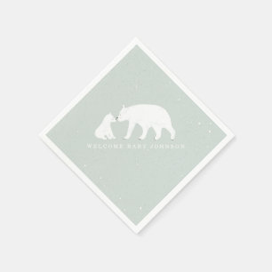 Mama Baby Bear Blue Winter Baby Dusche Serviette