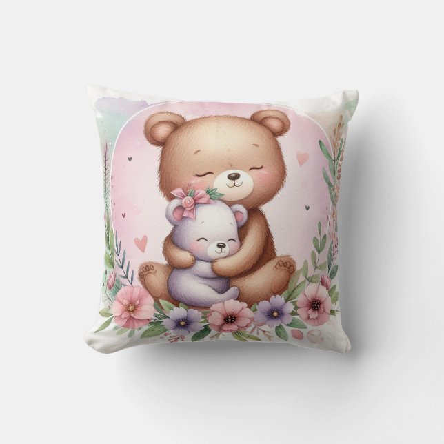Mama & Baby Bear Kissen (Vorderseite)