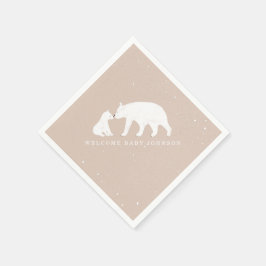 Mama Baby Bear Pink Winter Baby Dusche Serviette