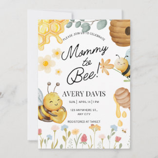 Mama-Baby-Bienen-Baby-Shower-Einladung Einladung