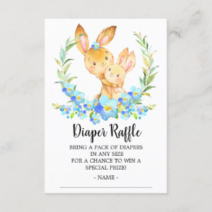 Mama & Baby Bunny Dusche Windeln Raffle Ticket Begleitkarte