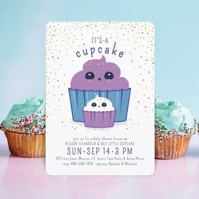 Mama & Baby Cupcake Kinderdusche Einladung (Von Creator hochgeladen)