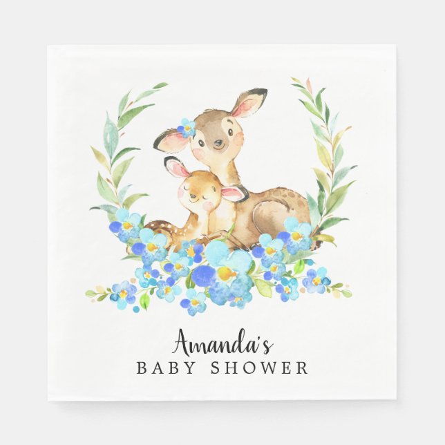 Mama & Baby Deer Boys Duschpapier Napkins Serviette (Vorderseite)