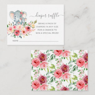 Mama & Baby Elephant Duschdusche Windeln Raffel Ti Begleitkarte