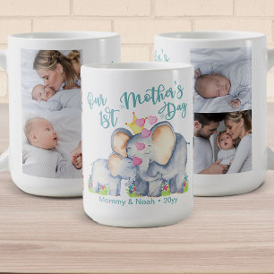 Mama & Baby Elephant Foto Kaffeetasse