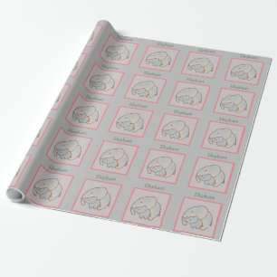 Mama & Baby Elephant Geschenkpapier