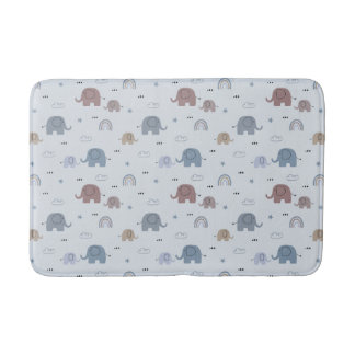 Mama & Baby Elephant Muster Bath Mat Badematte