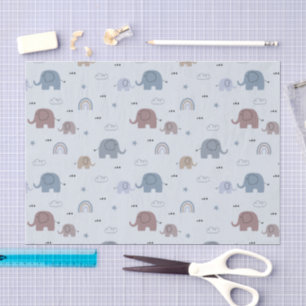 Mama & Baby Elephant Pattern Gewebe Papier