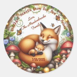 Mama & Baby Fox Babydusche Danke Stickers
