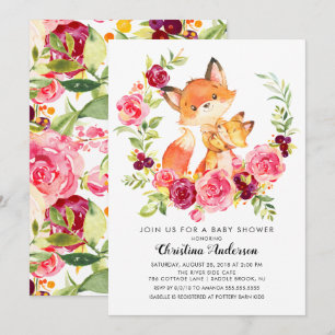 Mama & Baby Fox Babydusche Einladung