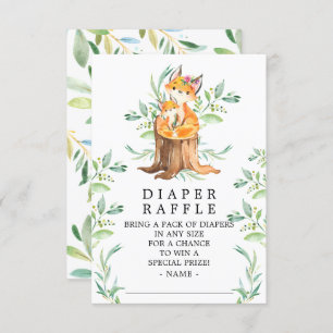 Mama & Baby Fox Babydusche Windeln Raffel Ticket Begleitkarte