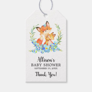 Mama & Baby Fox Dusche Gefallen-Geschenk-Tag Geschenkanhänger