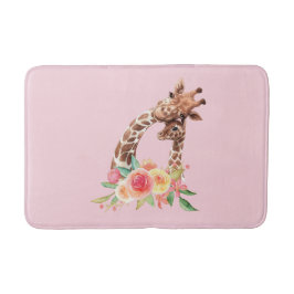 Mama & Baby Giraffe Niedliche Wasserfarbe Badematte