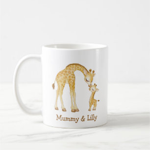 Mama & Baby Giraffe - Personalisierte Familie Kaffeetasse