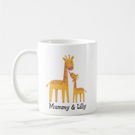 Mama & Baby Giraffe - Personalisierte Familie Kaffeetasse