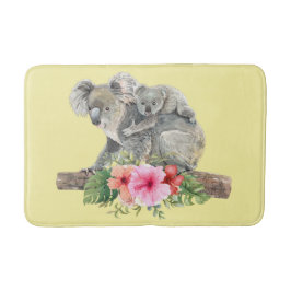 Mama & Baby Koala Bears Niedlich Watercolor Badematte