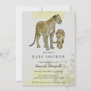 Mama & Baby Leopard Kinderdusche Einladung