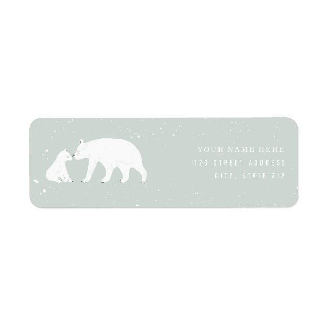 Mama Baby Polar Bear Blue Baby Dusche (Vorne)