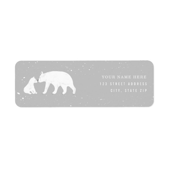 Mama Baby Polar Bear Gray Baby Dusche (Vorne)