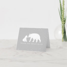 Mama Baby Polar Bear Gray Baby Dusche Vielen Dank Dankeskarte