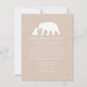 Mama + Baby Polar Bear Pink Babydusche per Mail Einladung