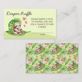 Mama & Baby Sloth Diaper Raffle - Umschließkarte Begleitkarte