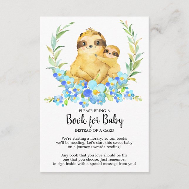 Mama & Baby Sloth Duschbuch für Babykarte Begleitkarte (Vorderseite)