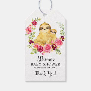 Mama & Baby Sloth Dusche Gefallen-Geschenk-Tag Geschenkanhänger