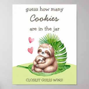 Mama & Baby Sloth rät wie viele Duschspielplakate Poster