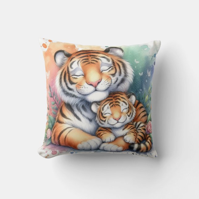 Mama & Baby Tiger Kissen (Vorderseite)