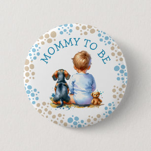 Mama   Baby- und Dackel-Kinderdusche Button