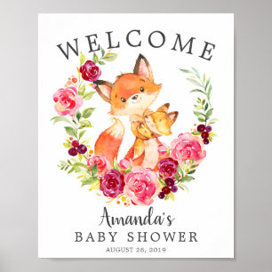 Mama & Babyfox Begrüßungs-Babydusche Poster